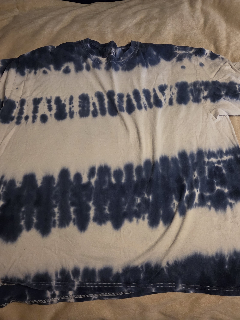 True Craft Navy and White Tie-Dye Crewneck Tee